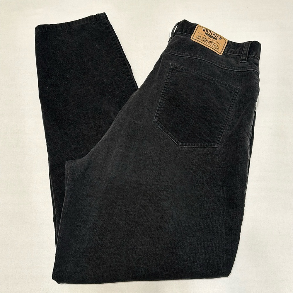 Vintage 90s Woolrich Black Corduroy High Rise Straight Leg Jeans